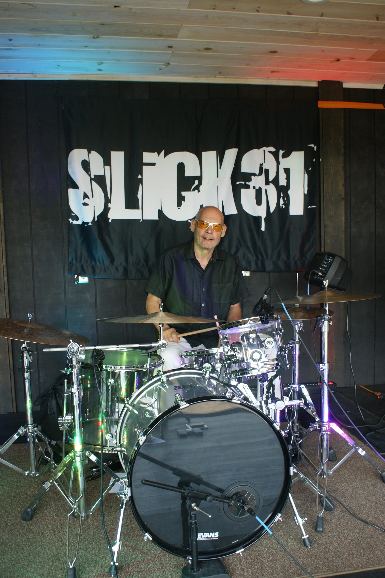 Clint on drums