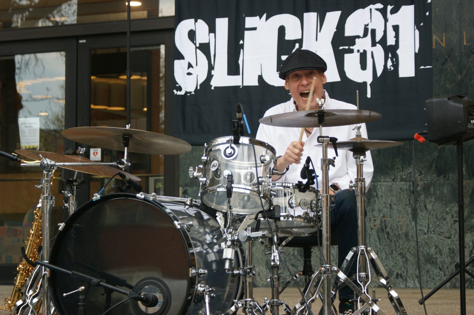 Clint on drums