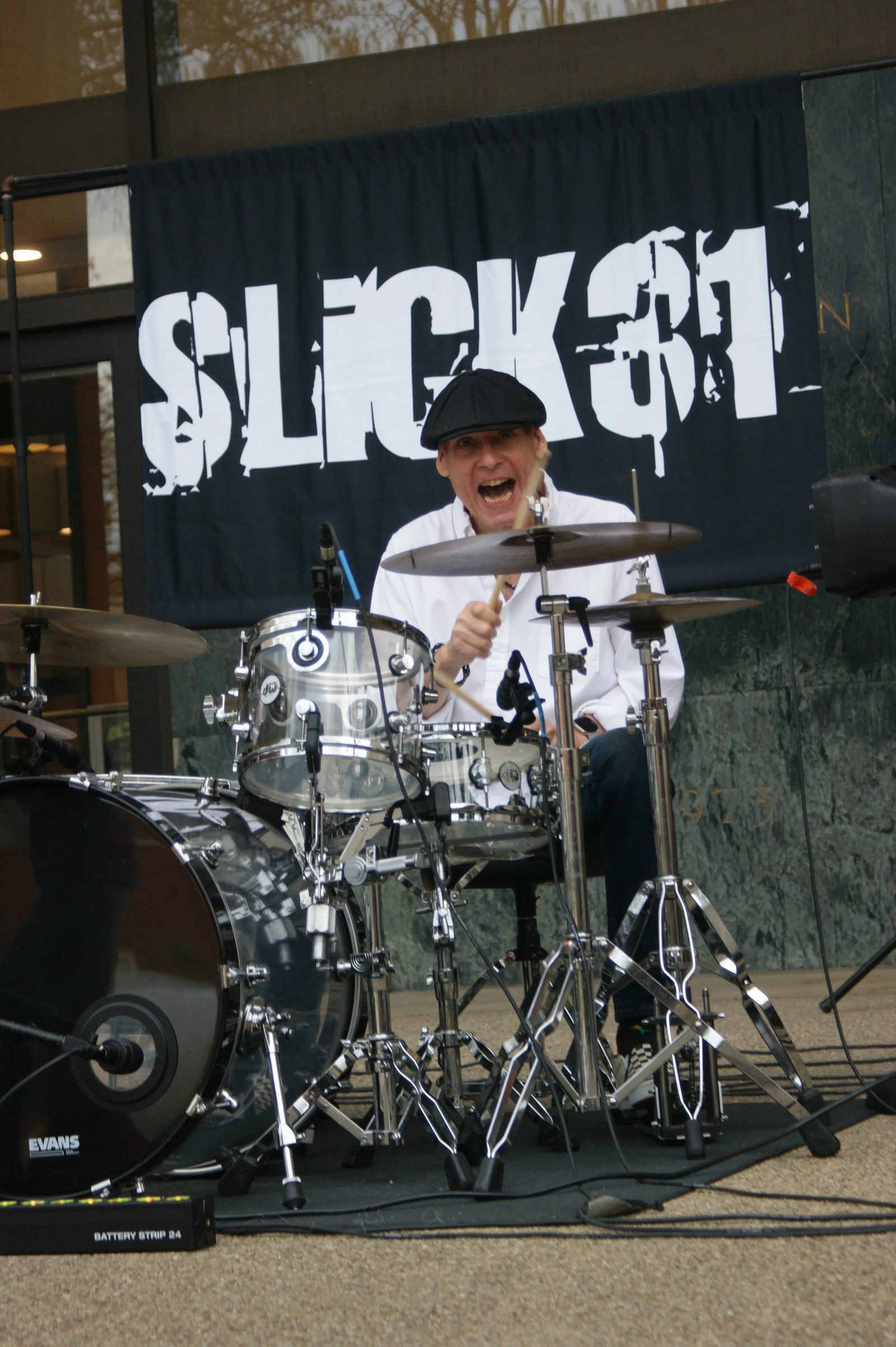 Clint on drums